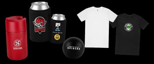 Athlead Boost Range - branded drinkware, can coolers, t-shirts and stress balls